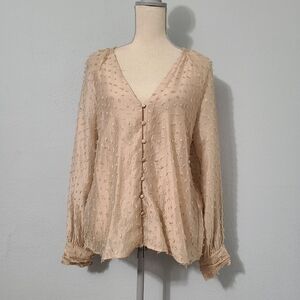 Zara Soft Gold‎ Blouse NWT Size Medium